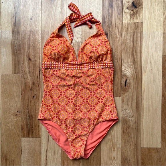 PrAna Lahari Neon Orange Sundial One Piece - Picture 4 of 9